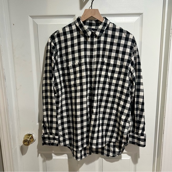 Madewell Tops - Madewell Black and White Plaid Shirt